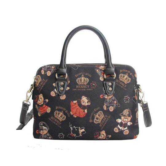 crown bear top handle bag handbag for women