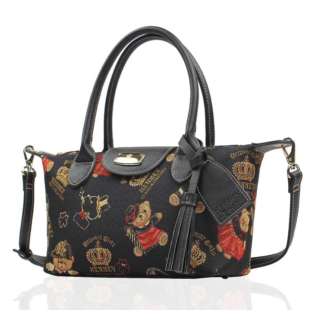 Henney Bear Tapestry Design handbags shoulder bag