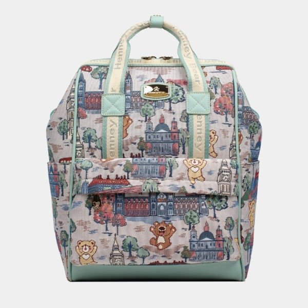 designer backpack from Henney Bear. Featuring art of Tapestry.