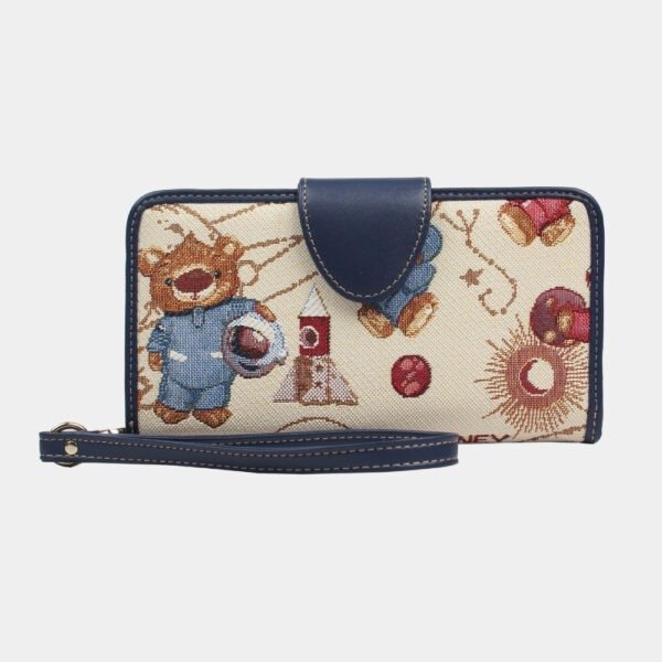 A collection of wristlets featuring intricate tapestry designs from Henney Bear, serve as miniature masterpieces, adding a touch of elegance and individuality to any ensemble.